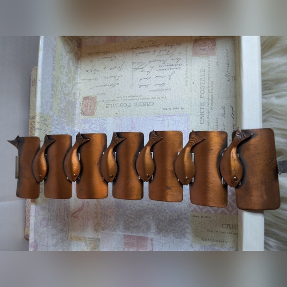 Rare Rebajes Mid Century Copper Fish Design Bracelet - Picture 7 of 12